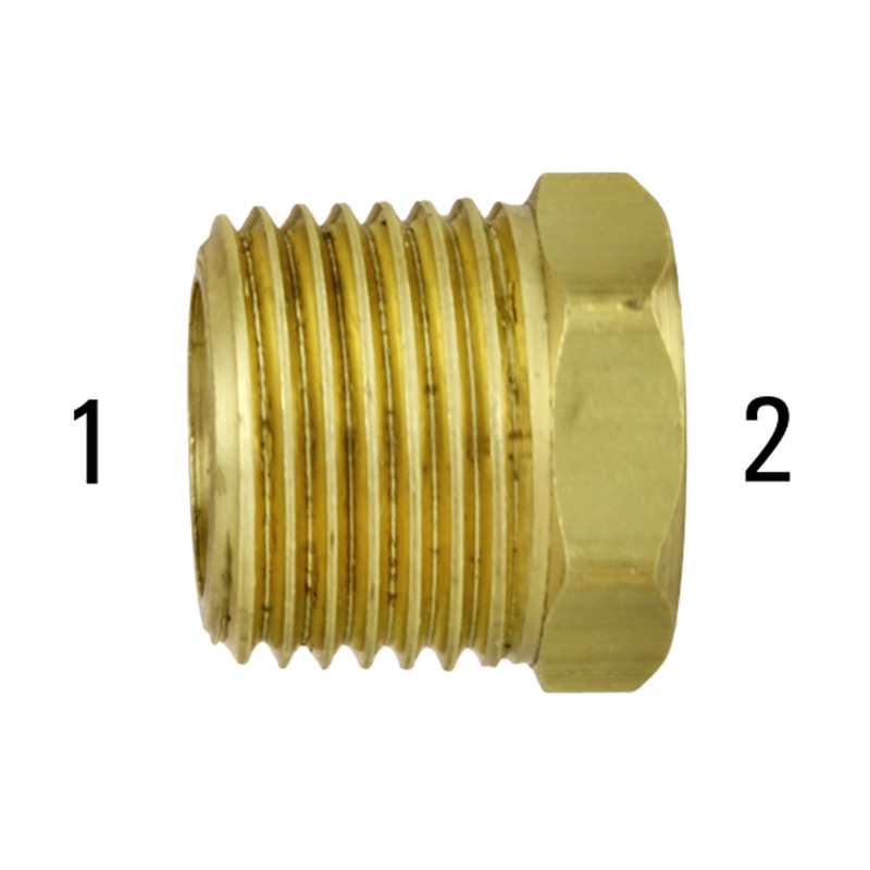 3/8-18 Male NPT x 1/4-18 Female NPT Pipe Bushing Brass 1200PSI